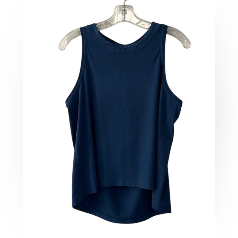 Athleta Blue Tank Top With Back Pleat Detail Size Medium